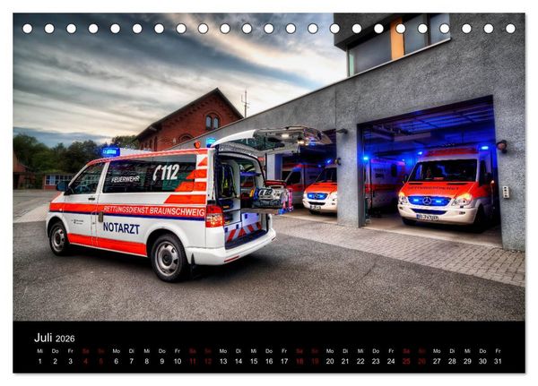 Produktbild: Berufsfeuerwehr Braunschweig (Tischkalender 2026 DIN A5 quer), CALVENDO Monatskalender