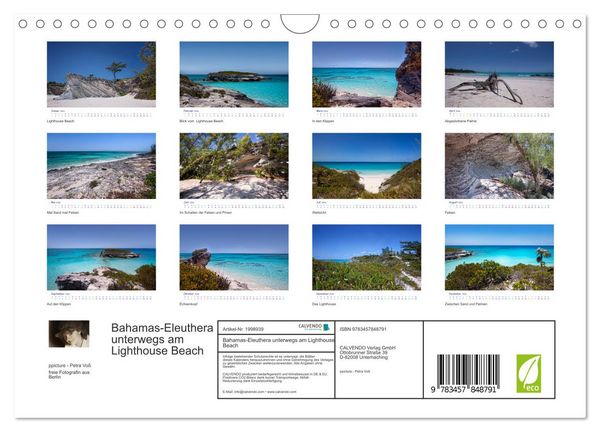 Produktbild: Bahamas-Eleuthera unterwegs am Lighthouse Beach (Wandkalender 2026 DIN A4 quer), CALVENDO Monatskalender