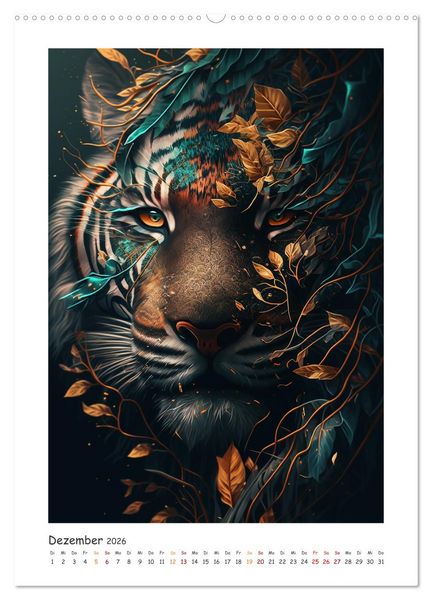 Produktbild: Magische Tiergesichter (hochwertiger Premium Wandkalender 2026 DIN A2 hoch), Kunstdruck in Hochglanz