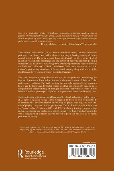 Produktbild: The Performance Style of Jascha Heifetz