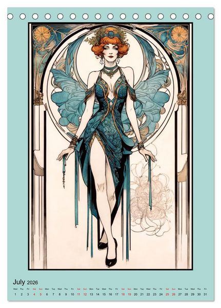 Produktbild: Women's Images of the Belle &Eacute;poque (Desk Calendar 2026 DIN A5 portrait), CALVENDO 12 Month DeskCalendar