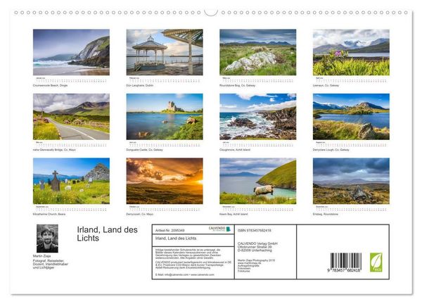 Produktbild: Irland, Land des Lichts (hochwertiger Premium Wandkalender 2026 DIN A2 quer), Kunstdruck in Hochglanz