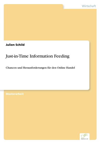 Just-in-Time Information Feeding, Taschenbuch von Julien Schild, Diplom.de, 9783961167050
