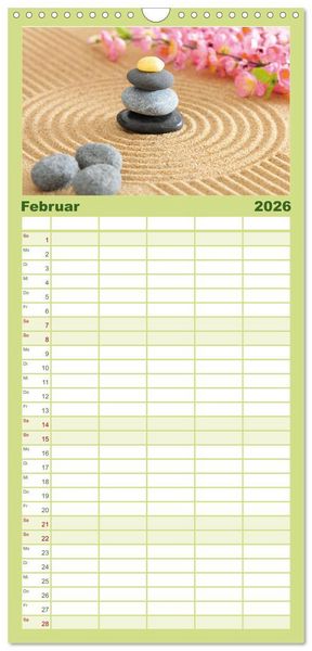 Produktbild: Familienplaner 2026 - Natur-Meditationen &ndash; Nimm Dir Zeit mit 5 Spalten (Wandkalender, 21 x 45 cm) CALVENDO