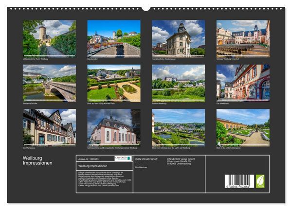 Produktbild: Weilburg Impressionen (hochwertiger Premium Wandkalender 2026 DIN A2 quer), Kunstdruck in Hochglanz