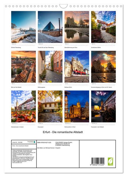Produktbild: Erfurt - Die romantische Altstadt (Wandkalender 2026 DIN A3 hoch), CALVENDO Monatskalender