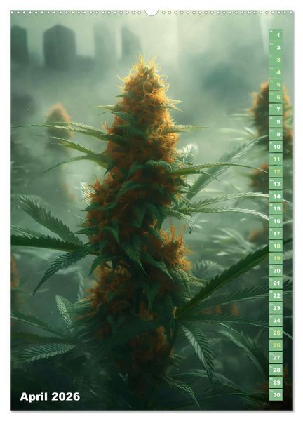 Produktbild: Rauschende Aussichten - Der ultimative Cannabis-Kalender (Wandkalender 2026 DIN A2 hoch), CALVENDO Monatskalender