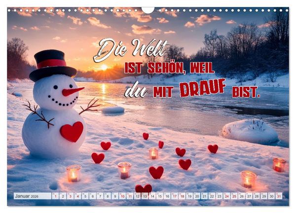 Produktbild: HERZENSSACHE Liebe und Dankbarkeit schenken (Wandkalender 2026 DIN A3 quer), CALVENDO Monatskalender