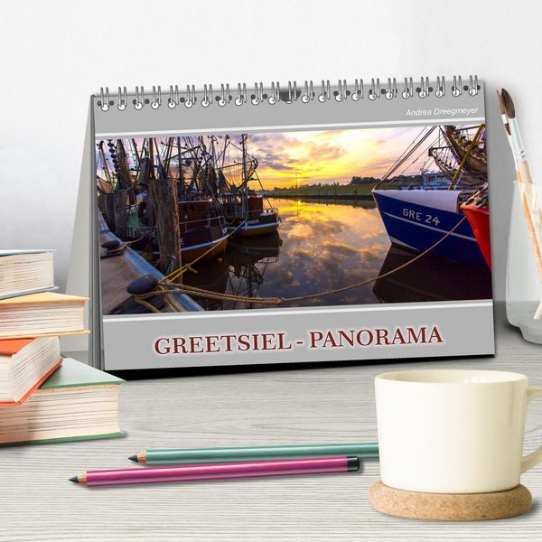 Produktbild: Greetsiel-Panorama (Tischkalender 2026 DIN A5 quer), CALVENDO Monatskalender