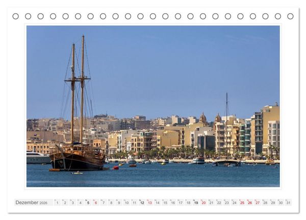 Produktbild: Malta. Impressionen einer Insel (Tischkalender 2026 DIN A5 quer), CALVENDO Monatskalender