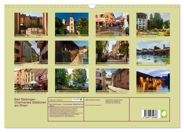 Produktbild: Bad S&auml;ckingen - Charmantes St&auml;dtchen am Rhein (Wandkalender 2026 DIN A3 quer), CALVENDO Monatskalender