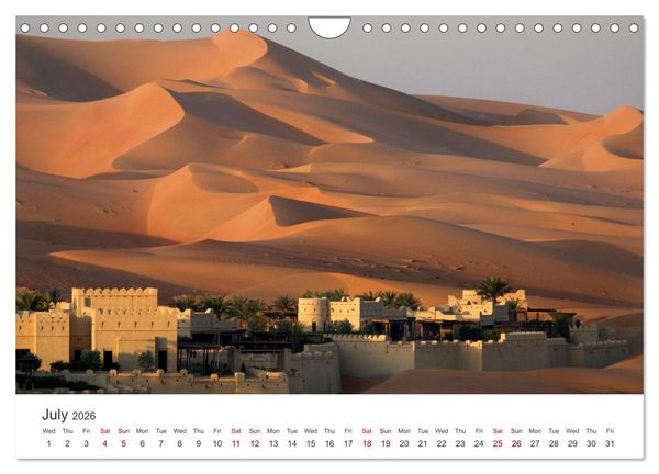Produktbild: Desert dunes in Abu Dhabi (Wall Calendar 2026 DIN A4 landscape), CALVENDO 12 Month Wall Calendar