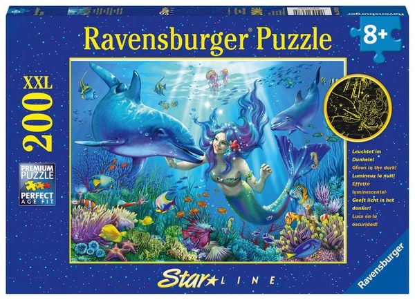 Puzzle Ravensburger Leuchtendes Unterwasserparadies 200 Teile XXL Color Starline Sonderserie 100/20