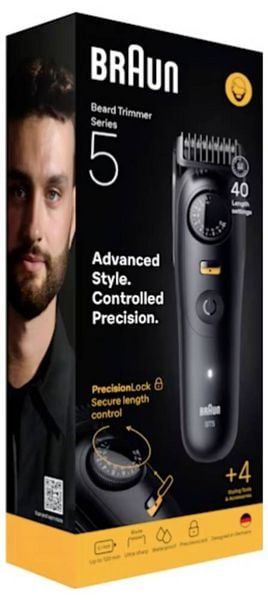 Produktbild: Braun Series 5 Beard Trimmer BT5520 Bartschneider, Pr&auml;zisions Trimmer Schwarz