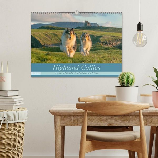 Produktbild: Highland-Collies - Auf vier Pfoten durch Schottland und Irland (Wandkalender 2026 DIN A3 quer), CALVENDO Monatskalender