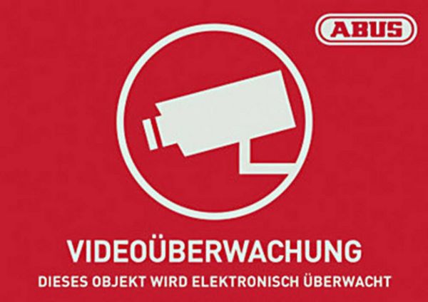 Produktbild: ABUS AU1421 Warnaufkleber Video&uuml;berwachung Sprachen Deutsch (B x H) 74mm x 52.5mm