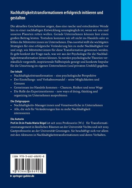 Produktbild: Nachhaltigkeitstransformationen erfolgreich initiieren und gestalten