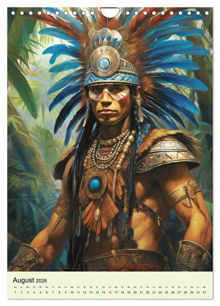Produktbild: Fantasy-Azteken. Mesoamerikanische Krieger einer Hochkultur (Wandkalender 2026 DIN A4 hoch), CALVENDO Monatskalender