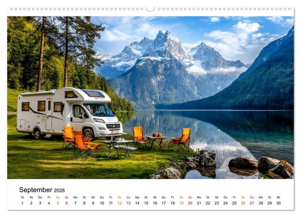 Produktbild: Wohnmobil grenzenlos (hochwertiger Premium Wandkalender 2026 DIN A2 quer), Kunstdruck in Hochglanz