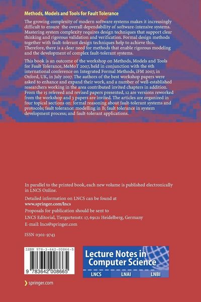 Produktbild: Methods, Models and Tools for Fault Tolerance