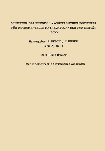 Produktbild: Zur Strukturtheorie sequentieller Automaten