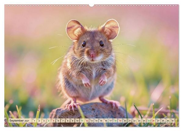 Produktbild: Niedliche Feldm&auml;use in Pastellfarben (hochwertiger Premium Wandkalender 2027 DIN A2 quer), Kunstdruck in Hochglanz