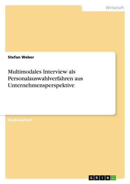 Produktbild: Multimodales Interview als Personalauswahlverfahren aus Unternehmensperspektive