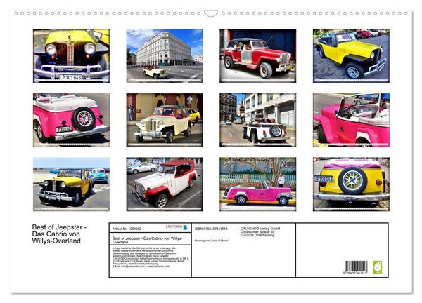 Produktbild: Best of Jeepster - Das Cabrio von Willys-Overland (Wandkalender 2026 DIN A2 quer), CALVENDO Monatskalender