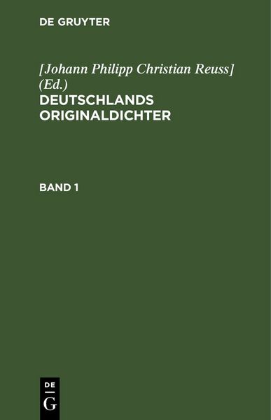 Produktbild: Deutschlands Originaldichter. Band 1