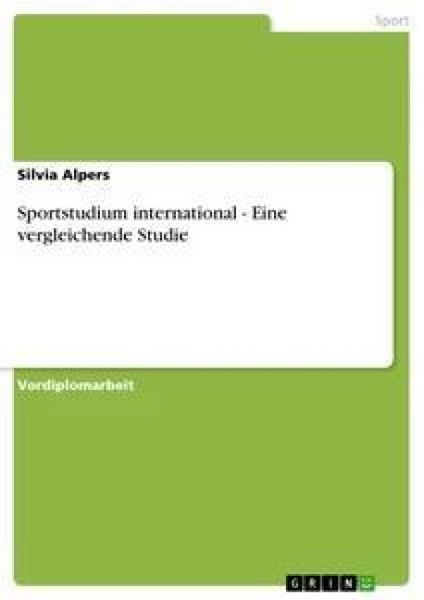 Produktbild: Sportstudium international - Eine vergleichende Studie