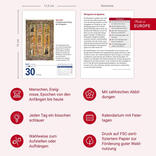 Produktbild: Abenteuer Geschichte Tagesabrei&szlig;kalender 2027 - Menschen, Ereignisse, Epochen - von den Anf&auml;ngen bis heute