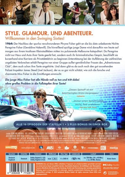 Produktbild: Miss Fishers neue mysteri&ouml;se Mordf&auml;lle - Die komplette Serie [4 DVDs]