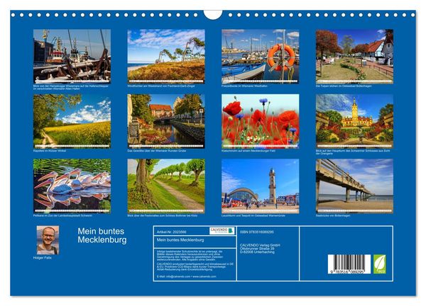 Produktbild: Mein buntes Mecklenburg (Wandkalender 2026 DIN A3 quer), CALVENDO Monatskalender