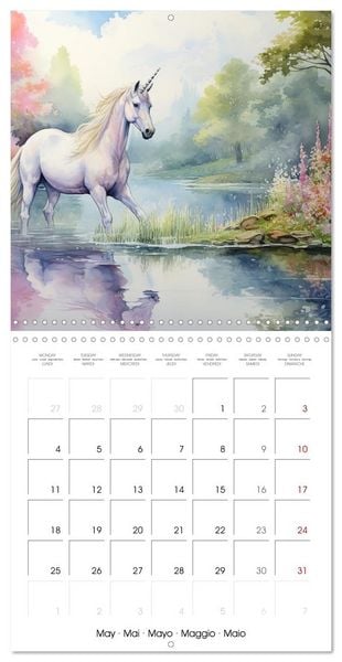 Produktbild: Licornes de conte de f&eacute;es (Calendrier mural carr&eacute; 2026 30x30 cm) Calendrier double avec une page pour vos prises de notes