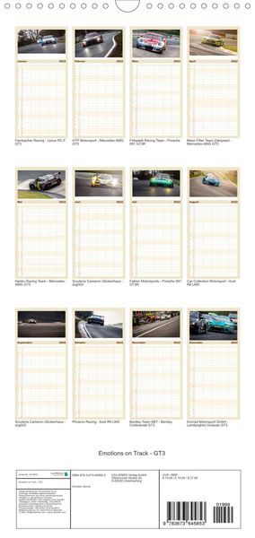 Produktbild: Familienplaner Emotions on Track - Langstreckenmeisterschaft am N&uuml;rburgring - GT3 (Wandkalender 2022 , 21 cm x 45 cm, hoch)
