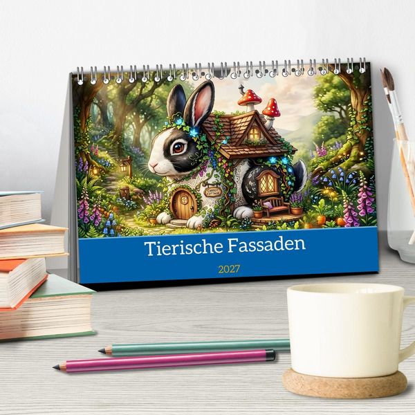 Produktbild: Tierische Fassaden (Tischkalender 2027 DIN A5 quer), CALVENDO Monatskalender