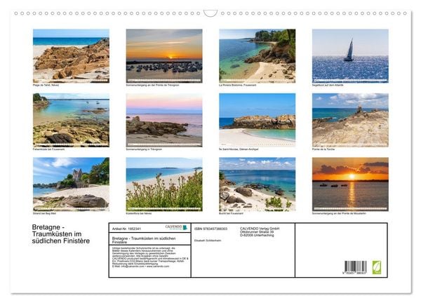 Produktbild: Bretagne - Traumk&uuml;sten im s&uuml;dlichen Finist&egrave;re (Wandkalender 2026 DIN A2 quer), CALVENDO Monatskalender