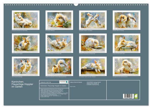 Produktbild: Kaninchen. Flauschige Hoppler im Garten (Wandkalender 2027 DIN A2 quer), CALVENDO Monatskalender