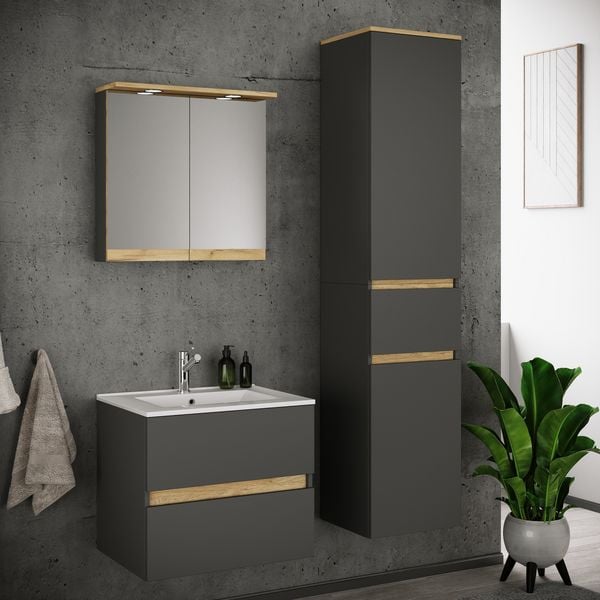 Produktbild: 4 tlg. Badm&ouml;bel-Set mit Waschbecken Cosila-I 61 cm