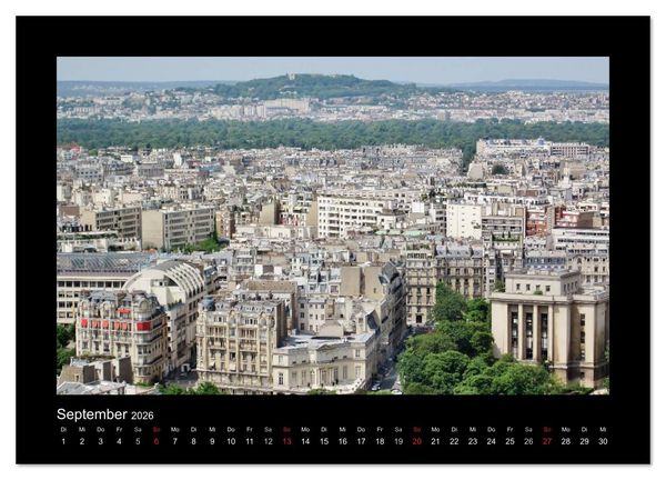 Produktbild: Paris von oben (hochwertiger Premium Wandkalender 2026 DIN A2 quer), Kunstdruck in Hochglanz