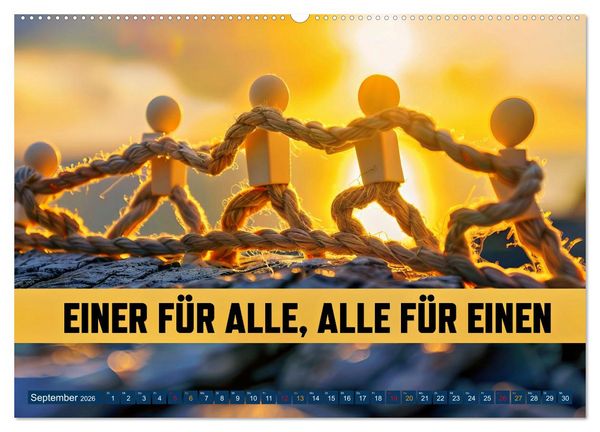 Produktbild: Gemeinsam sind wir stark - motivierende Spr&uuml;che &uuml;ber Teams (hochwertiger Premium Wandkalender 2026 DIN A2 quer), Kunstdruck in Hochglanz
