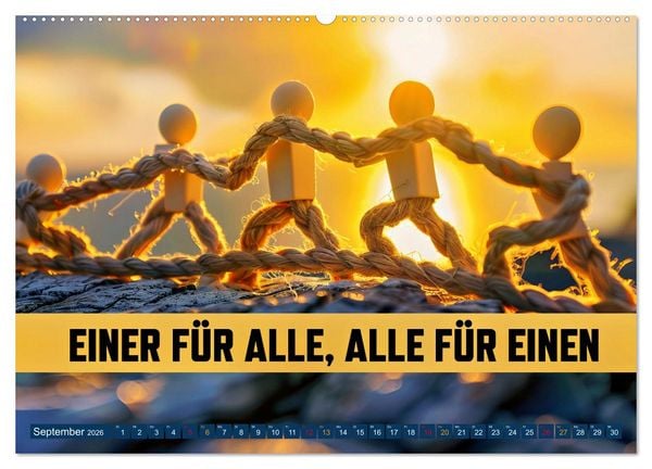 Produktbild: Gemeinsam sind wir stark - motivierende Spr&uuml;che &uuml;ber Teams (Wandkalender 2026 DIN A2 quer), CALVENDO Monatskalender