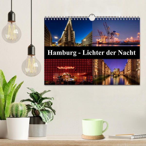 Produktbild: Hamburg - Lichter der Nacht (Wandkalender 2026 DIN A4 quer), CALVENDO Monatskalender