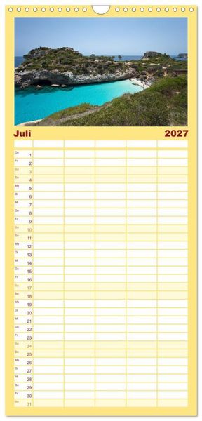Produktbild: Familienplaner 2027 - Mallorca - Momente einer Reise mit 5 Spalten (Wandkalender, 21 x 45 cm) CALVENDO