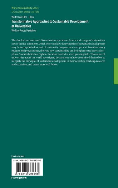 Produktbild: Transformative Approaches to Sustainable Development at Universities