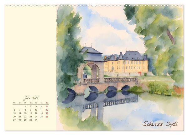 Produktbild: Schl&ouml;sser und Burgen - Romantische Reise durch Nordrhein-Westfalen (Wandkalender 2026 DIN A2 quer), CALVENDO Monatskalender