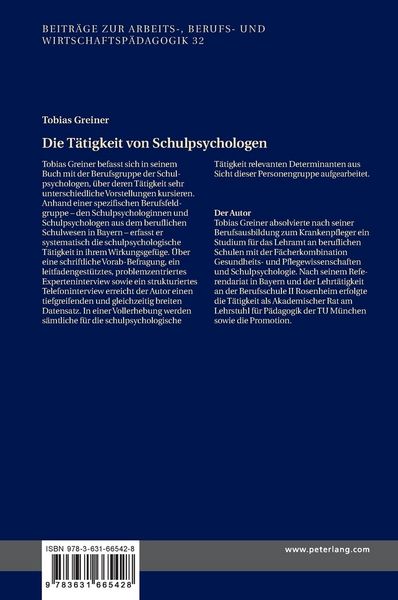 Produktbild: Die T&auml;tigkeit von Schulpsychologen