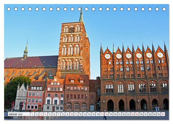 Produktbild: Stralsund, die wundersch&ouml;ne Hansestadt am Strelasund (Tischkalender 2026 DIN A5 quer), CALVENDO Monatskalender
