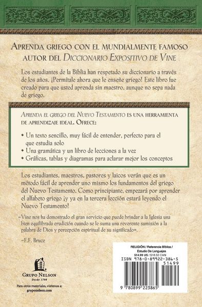 Produktbild: Una Aprenda El Griego del Nuevo Testamento = Vine's You Can Learn New Testament Greek