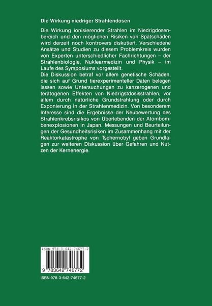 Produktbild: Die Wirkung niedriger Strahlendosen